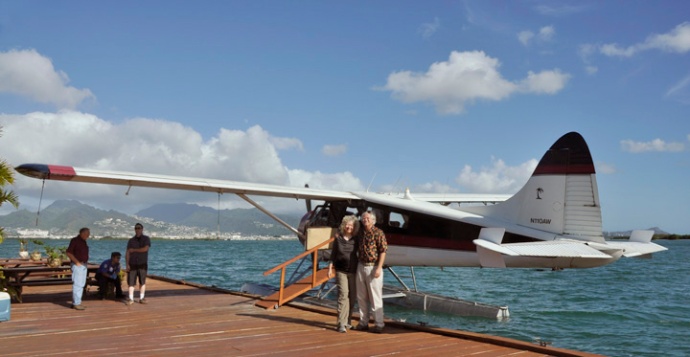 Jack and Jill by the seaplane
